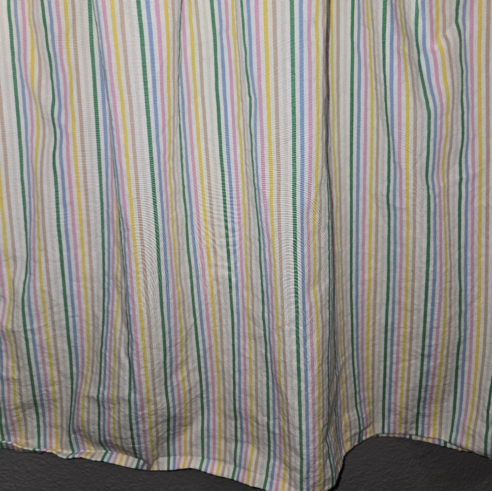 J Crew Factory Multi Color Pinstripe Ruffle Blouse Size 18 - Picture 7 of 15